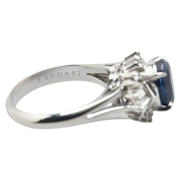 Pt900 プラチナ サファイア2.50ct ダイヤ0.57ct リング 指輪 レディース 11.5号 【中古】