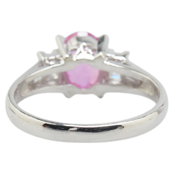 Pt900 プラチナ ピンクサファイア1.13ct ダイヤ0.26ct リング 指輪 レディース 8.5号 【中古】