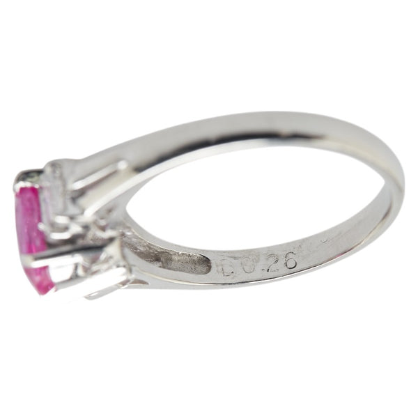 Pt900 プラチナ ピンクサファイア1.13ct ダイヤ0.26ct リング 指輪 レディース 8.5号 【中古】