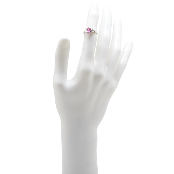 Pt900 プラチナ ピンクサファイア1.13ct ダイヤ0.26ct リング 指輪 レディース 8.5号 【中古】