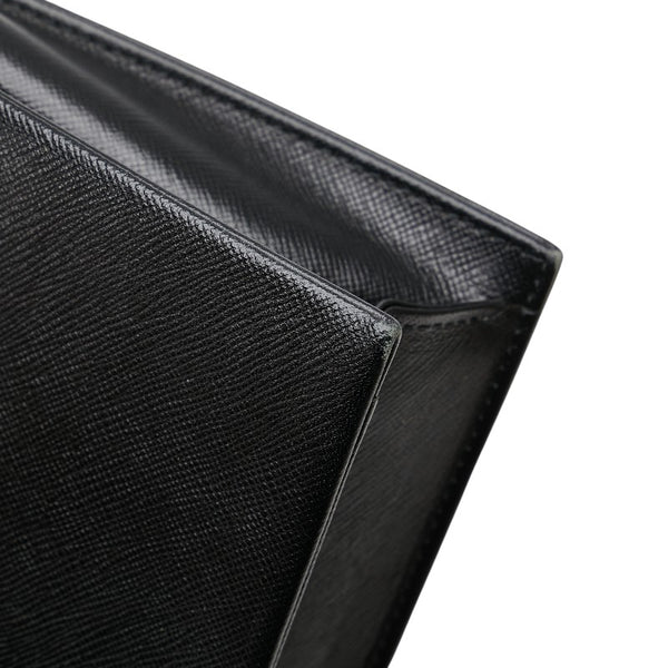 サンローラン YSLロゴ クラッチバッグ ブラック レザー レディース SAINT LAURENT 【中古】