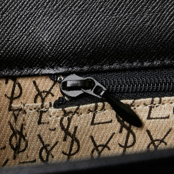 サンローラン YSLロゴ クラッチバッグ ブラック レザー レディース SAINT LAURENT 【中古】