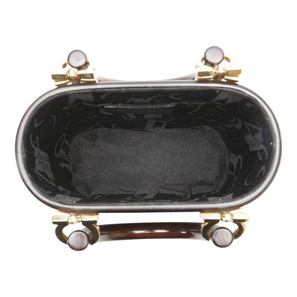 サルヴァトーレフェラガモ ガンチーニ ハンドバッグ AU-21 7729 ブラウン ウッド プラスチック レディース Salvatore Ferragamo 【中古】