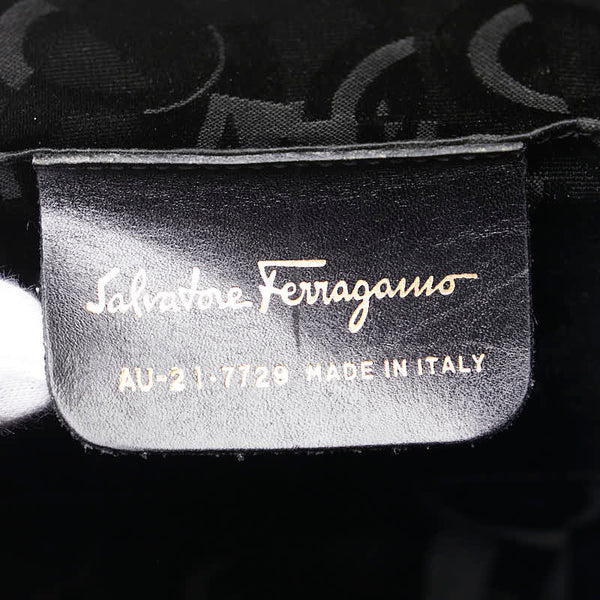 サルヴァトーレフェラガモ ガンチーニ ハンドバッグ AU-21 7729 ブラウン ウッド プラスチック レディース Salvatore Ferragamo 【中古】