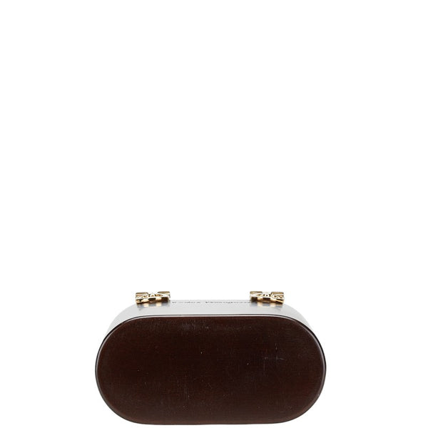 サルヴァトーレフェラガモ ガンチーニ ハンドバッグ AU-21 7729 ブラウン ウッド プラスチック レディース Salvatore Ferragamo 【中古】