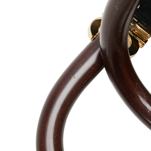 サルヴァトーレフェラガモ ガンチーニ ハンドバッグ AU-21 7729 ブラウン ウッド プラスチック レディース Salvatore Ferragamo 【中古】