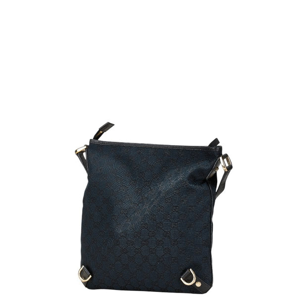 グッチ GGキャンバス アビー 斜め掛け ショルダーバッグ 131326 ブラック レザー レディース GUCCI 【中古】