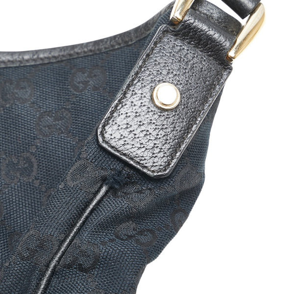 グッチ GGキャンバス アビー 斜め掛け ショルダーバッグ 131326 ブラック レザー レディース GUCCI 【中古】