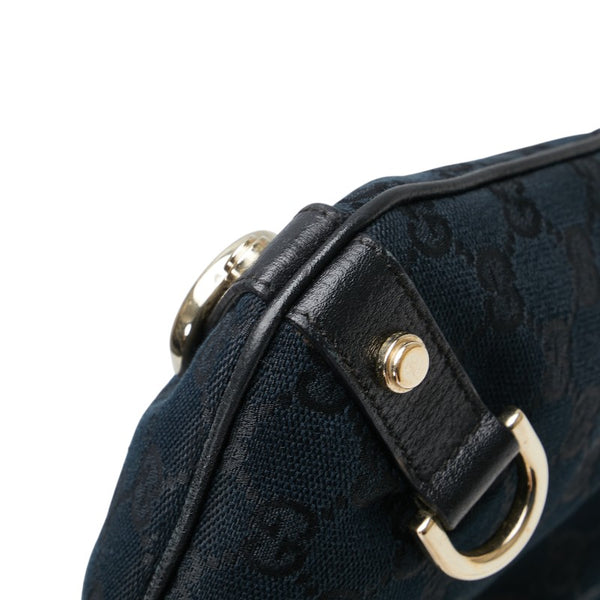 グッチ GGキャンバス アビー 斜め掛け ショルダーバッグ 131326 ブラック レザー レディース GUCCI 【中古】