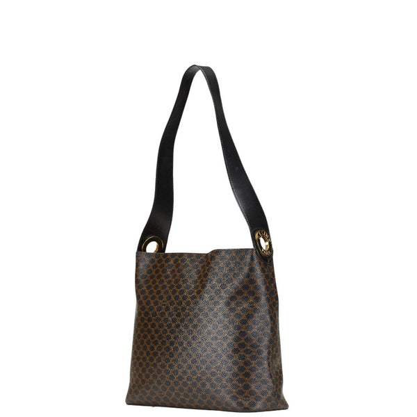 セリーヌ マカダム ワンショルダーバッグ ブラック PVC レザー レディース CELINE 【中古】