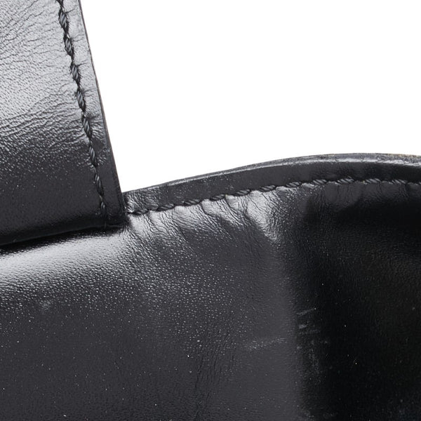 セリーヌ マカダム ワンショルダーバッグ ブラック PVC レザー レディース CELINE 【中古】