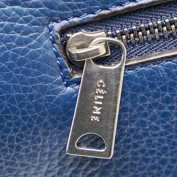 セリーヌ トラペーズ ミディアム ハンドバッグ ショルダーバッグ 2WAY ブルー レザー スウェード レディース CELINE 【中古】