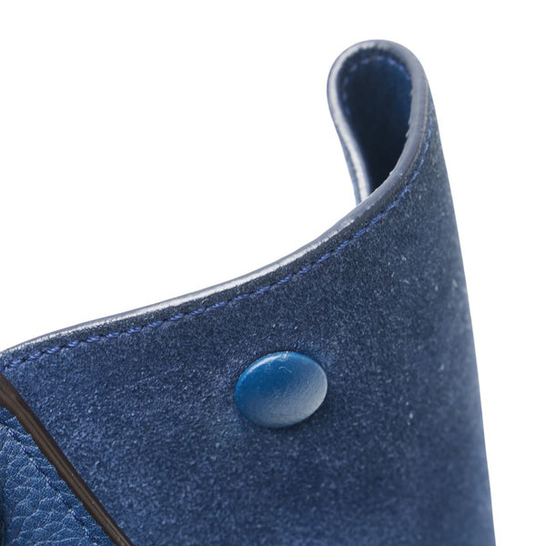 セリーヌ トラペーズ ミディアム ハンドバッグ ショルダーバッグ 2WAY ブルー レザー スウェード レディース CELINE 【中古】
