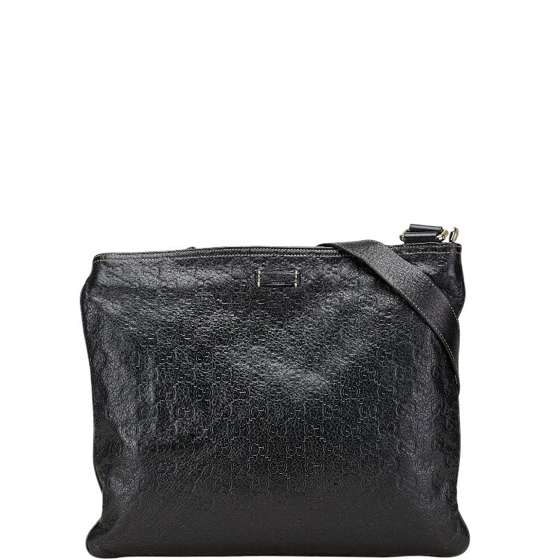 グッチ グッチシマ 斜め掛け ショルダーバッグ 201446 ブラック レザー メンズ GUCCI 【中古】