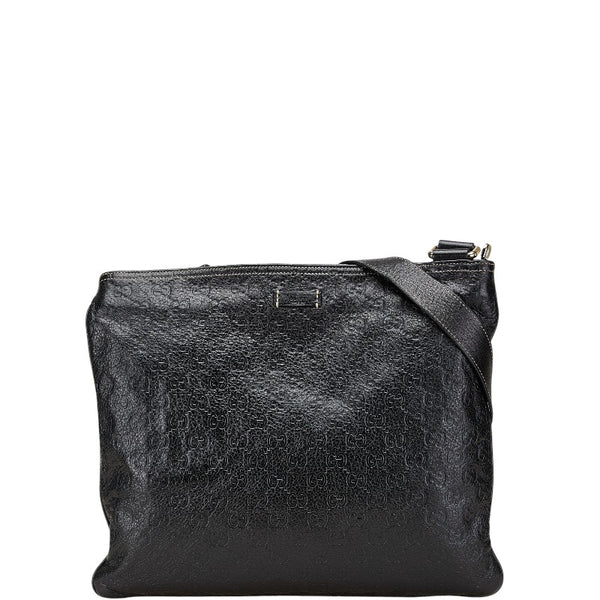 グッチ グッチシマ 斜め掛け ショルダーバッグ 201446 ブラック レザー メンズ GUCCI 【中古】