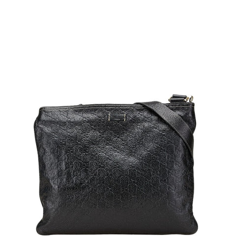 グッチ グッチシマ 斜め掛け ショルダーバッグ 201446 ブラック レザー メンズ GUCCI 【中古】