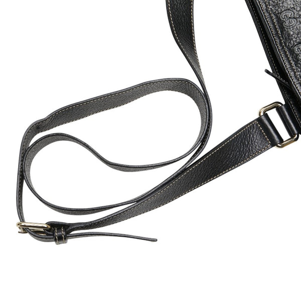 グッチ グッチシマ 斜め掛け ショルダーバッグ 201446 ブラック レザー メンズ GUCCI 【中古】