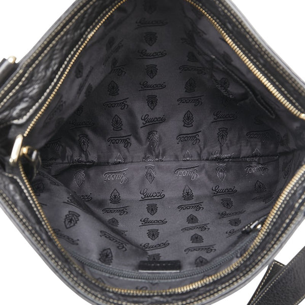 グッチ グッチシマ 斜め掛け ショルダーバッグ 201446 ブラック レザー メンズ GUCCI 【中古】