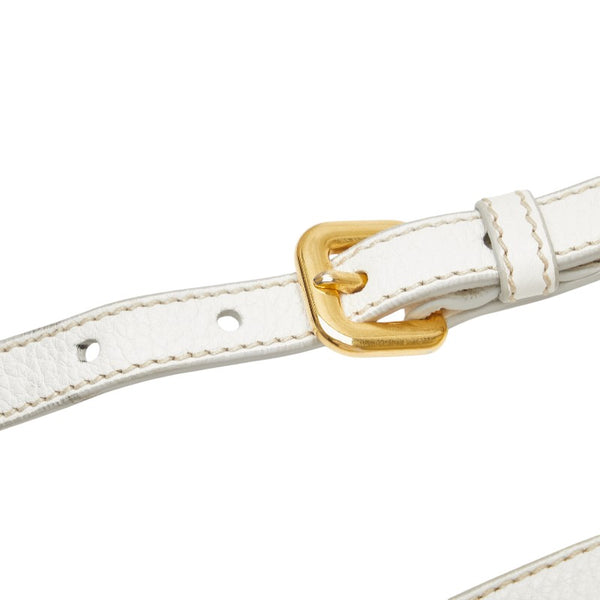 プラダ 三角ロゴプレート ハンドバッグ ショルダーバッグ 2WAY BN2579 ホワイト レザー レディース PRADA 【中古】