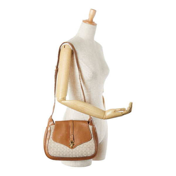 グッチ オールドグッチ ワンショルダーバッグ 50 001 3390 ベージュ ブラウン キャンバス レザー レディース GUCCI 【中古】