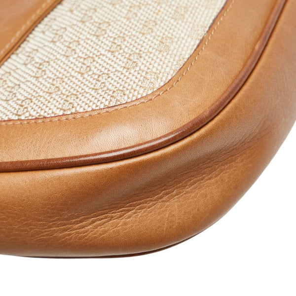 グッチ オールドグッチ ワンショルダーバッグ 50 001 3390 ベージュ ブラウン キャンバス レザー レディース GUCCI 【中古】