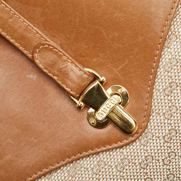 グッチ オールドグッチ ワンショルダーバッグ 50 001 3390 ベージュ ブラウン キャンバス レザー レディース GUCCI 【中古】