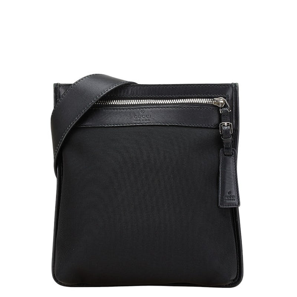 グッチ 斜め掛け ショルダーバッグ 92562 ブラック キャンバス レザー メンズ GUCCI 【中古】