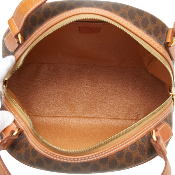 セリーヌ マカダム ハンドバッグ ブラウン PVC レザー レディース CELINE 【中古】