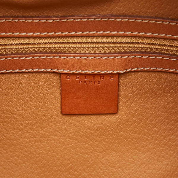セリーヌ マカダム ハンドバッグ ブラウン PVC レザー レディース CELINE 【中古】