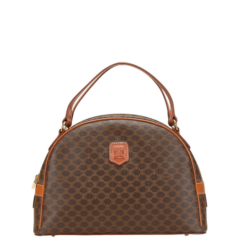 セリーヌ マカダム ハンドバッグ ブラウン PVC レザー レディース CELINE 【中古】