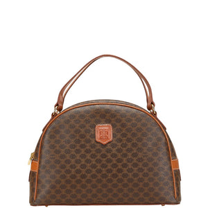 セリーヌ マカダム ハンドバッグ ブラウン PVC レザー レディース CELINE 【中古】