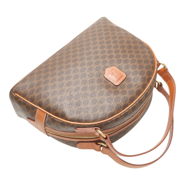 セリーヌ マカダム ハンドバッグ ブラウン PVC レザー レディース CELINE 【中古】