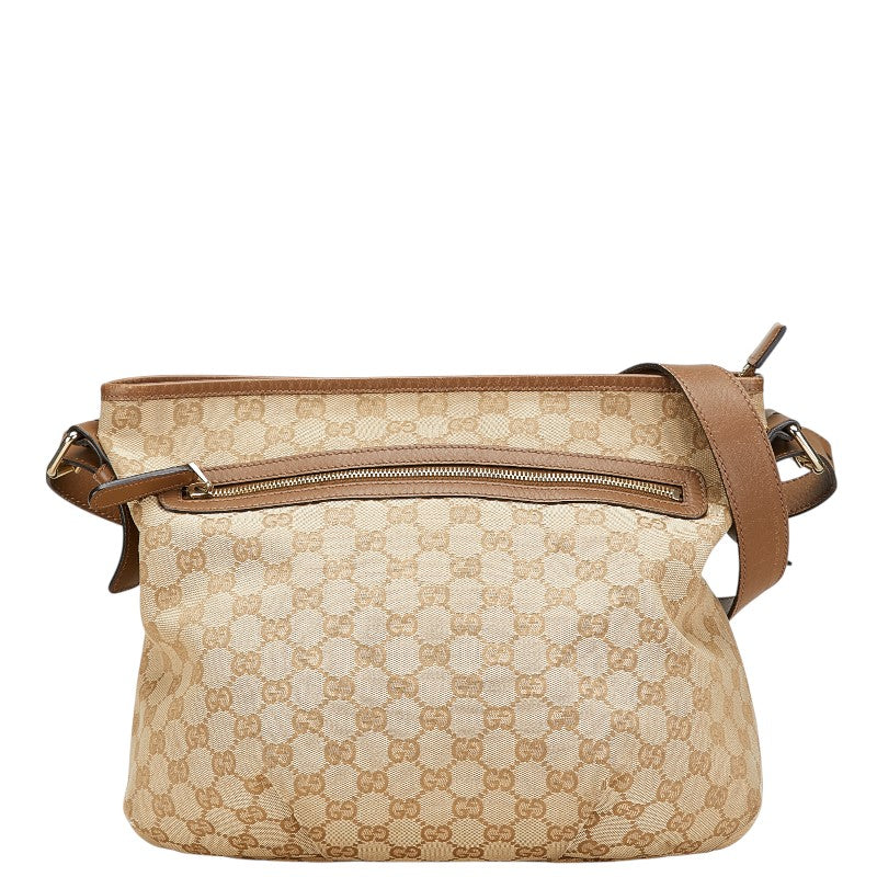 グッチ GGキャンバス 斜め掛け ショルダーバッグ  388930 ベージュ ブラウン キャンバス レザー レディース GUCCI 【中古】