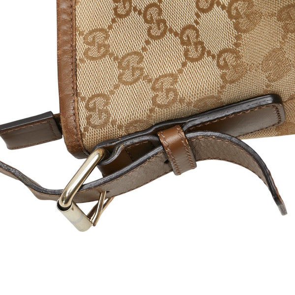 グッチ GGキャンバス 斜め掛け ショルダーバッグ  388930 ベージュ ブラウン キャンバス レザー レディース GUCCI 【中古】