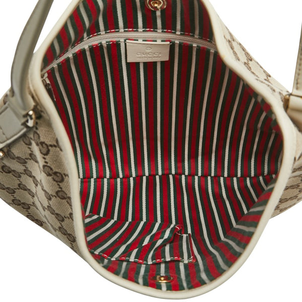 グッチ GGキャンバス インターロッキングG ワンショルダーバッグ ハンドバッグ 169947 ベージュ アイボリー キャンバス レザー レディース GUCCI 【中古】