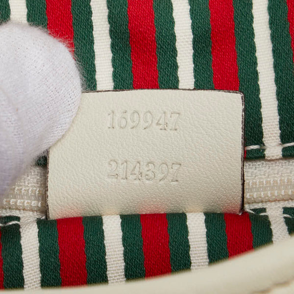 グッチ GGキャンバス インターロッキングG ワンショルダーバッグ ハンドバッグ 169947 ベージュ アイボリー キャンバス レザー レディース GUCCI 【中古】