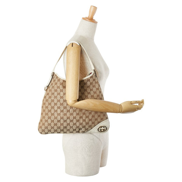 グッチ GGキャンバス インターロッキングG ワンショルダーバッグ ハンドバッグ 169947 ベージュ アイボリー キャンバス レザー レディース GUCCI 【中古】