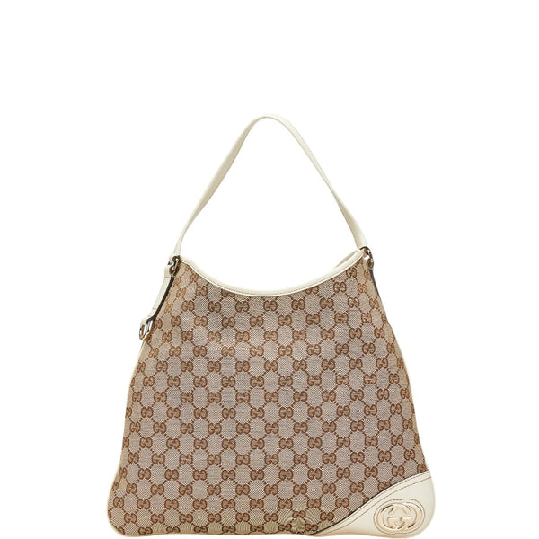 グッチ GGキャンバス インターロッキングG ワンショルダーバッグ ハンドバッグ 169947 ベージュ アイボリー キャンバス レザー レディース GUCCI 【中古】