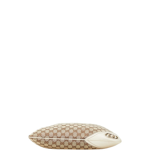 グッチ GGキャンバス インターロッキングG ワンショルダーバッグ ハンドバッグ 169947 ベージュ アイボリー キャンバス レザー レディース GUCCI 【中古】