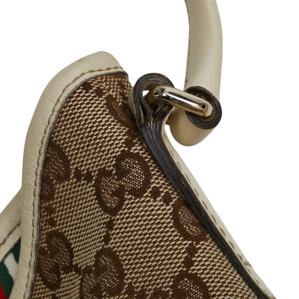 グッチ GGキャンバス インターロッキングG ワンショルダーバッグ ハンドバッグ 169947 ベージュ アイボリー キャンバス レザー レディース GUCCI 【中古】