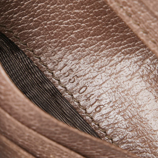 グッチ GGスプリーム オフディア 二つ折り財布 523155 ブラウン PVC レザー レディース GUCCI 【中古】