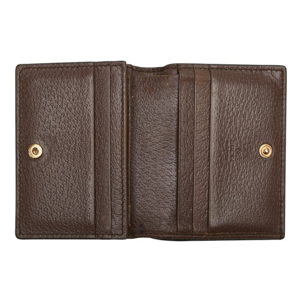 グッチ GGスプリーム オフディア 二つ折り財布 523155 ブラウン PVC レザー レディース GUCCI 【中古】