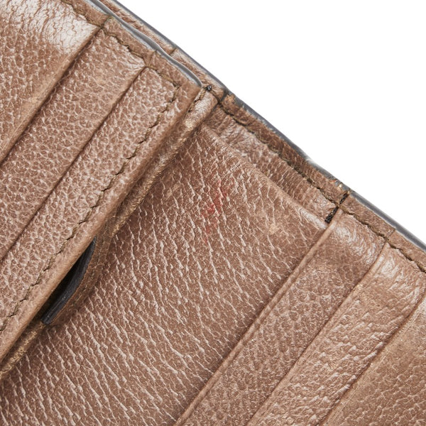 グッチ GGスプリーム オフディア 二つ折り財布 523155 ブラウン PVC レザー レディース GUCCI 【中古】