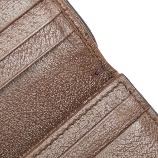 グッチ GGスプリーム オフディア 二つ折り財布 523155 ブラウン PVC レザー レディース GUCCI 【中古】