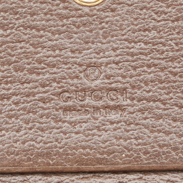 グッチ GGスプリーム オフディア 二つ折り財布 523155 ブラウン PVC レザー レディース GUCCI 【中古】