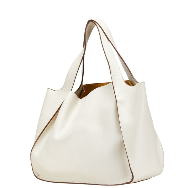 ステラマッカートニー ロゴ トートバッグ ホワイト 合成皮革 レディース Stella McCartney 【中古】