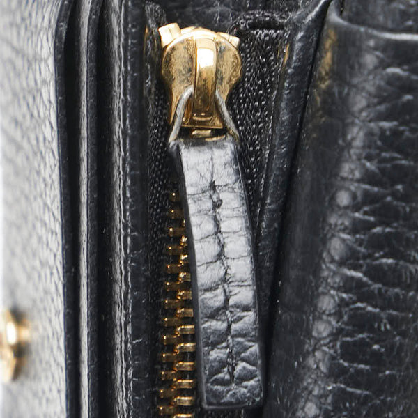 グッチ GGマーモント 二つ折り財布 456126 ブラック レザー レディース GUCCI 【中古】