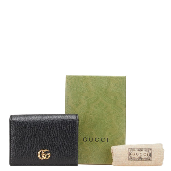 グッチ GGマーモント 二つ折り財布 456126 ブラック レザー レディース GUCCI 【中古】