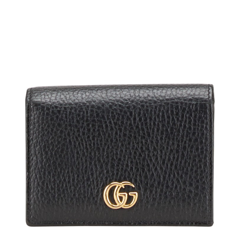 グッチ GGマーモント 二つ折り財布 456126 ブラック レザー レディース GUCCI 【中古】