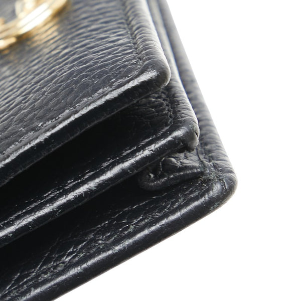 グッチ GGマーモント 二つ折り財布 456126 ブラック レザー レディース GUCCI 【中古】